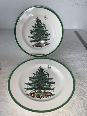 Spode Christmas Tree Dinner Plates 10-3/4" diameter England S3324~Set Of 2 - Image 1 of 4