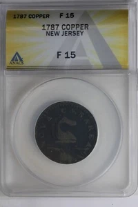 1787  .01  COPPER  ANACS  F15  NEW JERSEY - Picture 1 of 2