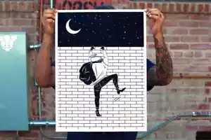 Never Made - Bricksquad Screenprint Sold Out Rare Signed Numbered Obey Studio 1 - Picture 1 of 2