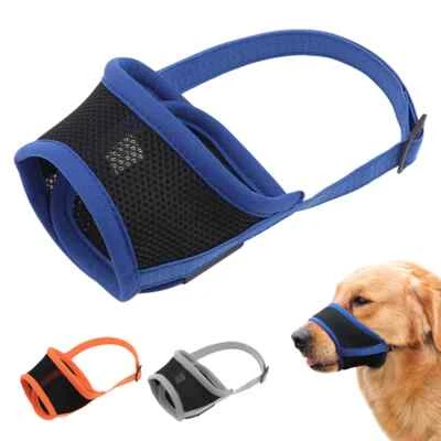MESH Dog Muzzle Anti Stop Bite Barking Biting Chewing Training Pet Light Nylon - Image 1 of 4