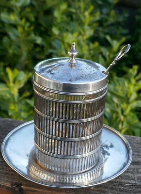 Tarro de condimentos de vidrio y esterlina Watson's Black Star & Frost vintage de 1930/40 Foto 1 de 4