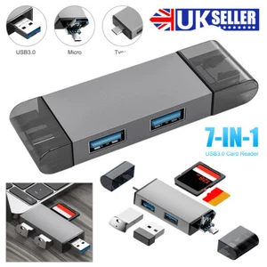 6in1 USB3.0 Aluminum Card Reader For Android Phones and Computers Plug-And-Play - Picture 1 of 9