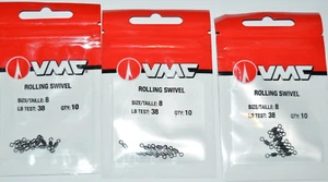 3 packs vmc rolling swivel size 8 38lb test 10 pr pack rs#8 saltwater fresh 2 - Picture 1 of 3