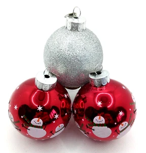 Radko Celebrations Christmas Ornaments 2 Snowman 1 Silver glitter - Picture 1 of 6