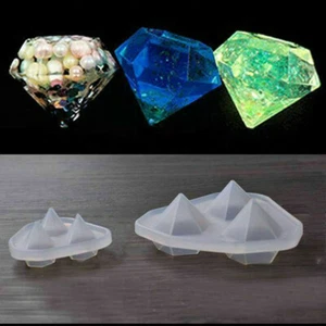Silicone Diamond Resin Casting Epoxy Mould Craft DIY Jewelry Pendant Making Mold - Picture 1 of 13