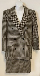 Valentino Miss V Women’s Skirt Jacket Suit Black/Tan Made In Italy **READ** - Picture 1 of 10