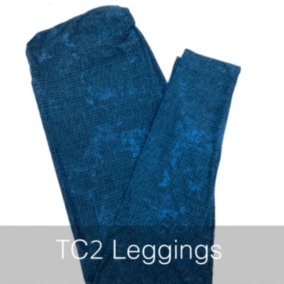LuLaRoe Womens Leggings Size TC2 Blue Black Denim Jeans Print Jeggings 18+ NWT - Image 1 of 3