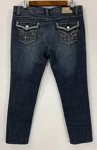 Queen Junior/Damen knöchellange Mid Rise verzierte Jeans Gr: 15 (34 x 24,75) - Bild 1 von 9