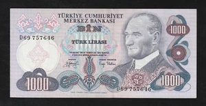 Türkei, 1000 Lira, 1970, P-191 XF ++ Banknote, Serie-D69 - Bild 1 von 2