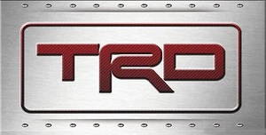 TRD LICENSE PLATE RED CARBON FIBER LOOK ALUMINUM VANITY PLATE - Bild 1 von 1