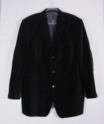 Blazer masculino Calvin Klein 42L veludo preto macio gótico estilo veludo algodão - Imagem 1 de 4