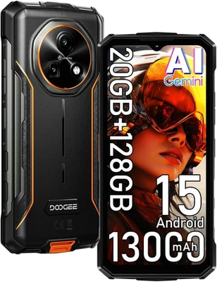 DOOGEE Fire 5 Pro Rugged Smartphone, 13000Mah 4G Android 15 Telefono Indistrutti - Immagine 1 di 4