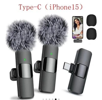 2 Pack Lavalier Wireless Microphone for iPhone Smartphone iPad - Image 1 of 4