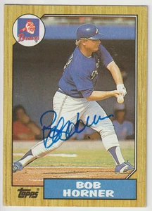 1987 TOPPS #660 BOB HORNER HAND SIGNED AUTOGRAPH CARD COA ATLANTA BRAVES - Picture 1 of 1