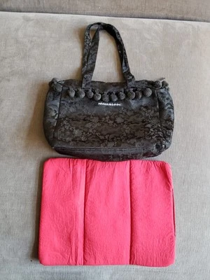 Petunia Pickle Bottom Diaper Bag Soft Small Tote Black Floral With Pad - CLEANED - Image 1 of 4