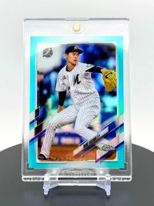 2021 Topps Chrome Nippon NPB Roki Sasaki 1st CHROME CARD Aqua Refractor /199 - Picture 1 of 6