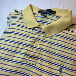 Vintage Herren Polo Ralph Lauren Poloshirt Gr. L grau-blau-gelb gestreift blau Pony - Bild 1 von 9