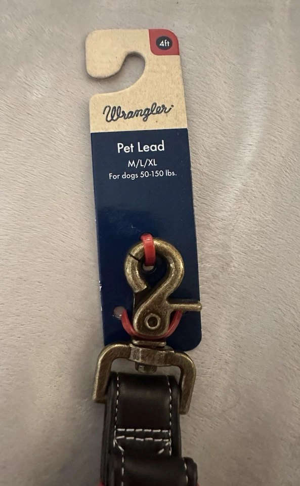 Dog Wrangler Dog Lead Leash Walking Brown 4ft M L XL 50-150LBS