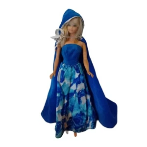 Vintage Davtex Suzette Floral Gown & Blue/White Cape Fits 12" Dolls OUTFIT ONLY - Picture 1 of 11