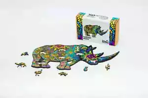 Nashorn Puzzle 125 Teile Rare Wildlife Unikat Puzzle Geschenkidee - Bild 1 von 2