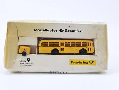Brekina H0 Modellauto Büssing 6500 T Postbus Deutsche Post mit Anhänger 1:87 - Bild 1 von 2