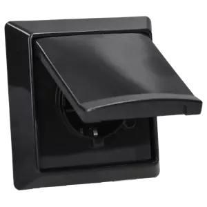 Busch Jaeger Allwetter 44 Set Steckdose Klappdeckel + 1-fach Rahmen Anthrazit - Bild 1 von 4