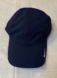 Nike Sphere Dry Cap Navy Blue White Logo Billed Golf Cap 247077-451
