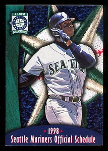 1998 MLB BASEBALL SEATTLE MARINERS POCKET SCHEDULE UNMARKED NM Ken Griffey Jr - Picture 1 of 1