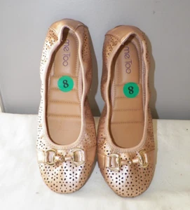 Neu ohne Karton Me Too "Lila" roségoldene Ballette Größe 8 M - Bild 1 von 4