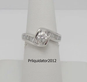 1CT Natural Diamond Solitaire Engagement Anniversary Wedding Ring 14K White Gold - Picture 1 of 13