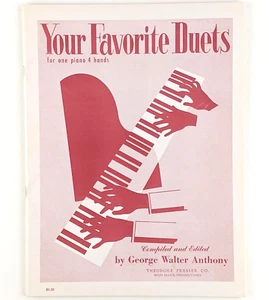 Your Favorite Duets For One Piano 4 Hands (1952), Vintage Sheet Music, 11 Songs - Picture 1 of 7