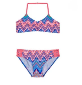 GOSSIP GIRL Girl's Fashion Swimsuit, 2-Piece, Aztec Blue, 12 - Picture 1 of 2