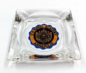 Cenicero de vidrio de la Academia Naval de Estados Unidos, Annapolis Maryland, cuadrado de 3 1/2", en muy buen estado - Imagen 1 de 6