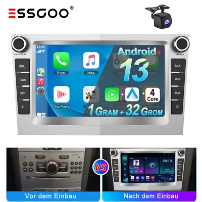Android 13 Autoradio GPS Navi RDS +Kam Für Opel Astra H Corsa C D Zafira Carplay - Bild 1 von 4