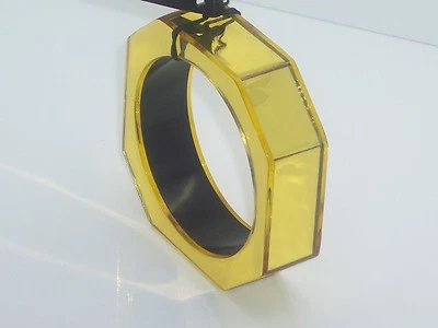 Pulseira CC Skye geométrica espelhada acrílica espelho vaidade sobreposição ouro - Imagem 1 de 4