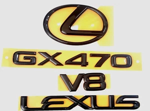 FITS LEXUS GX470 REAR TRUNK EMBLEM KIT PEARL BLACK 03 04 05 06 07 08 09 - Picture 1 of 1