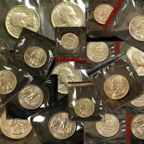 1990 1991 1992 1993 1994 1995 1996 1997 1998 P+D Washington Mint Quarter Set Cover