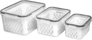 Fruit and Vegetable Storage Containers for Fridge, 6 Pcs/3 Sets Keep Fresh Produ - Picture 1 of 7