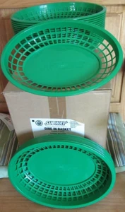 Nuevo paquete de 48 cestas de comida rápida reutilizables estilo picnic de plástico verde Subway - Imagen 1 de 2