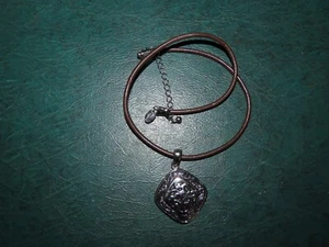 LIA SOPHIA SHERIDAN CHOKER NECKLACE SILVER TONE PENDANT Vtg - Picture 1 of 3