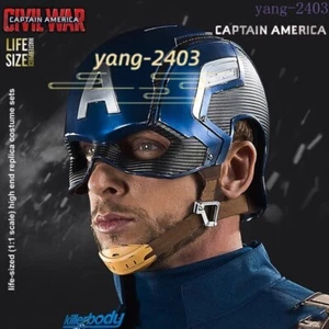 Captain America Helmet 1:1 WEARABLE Mask Cosplay Replica Props Adult Gift NEW!! - Picture 1 of 18
