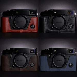 Funda de media cámara de cuero genuino hecha a mano para Fujifilm X-PRO2 - Imagen 1 de 12