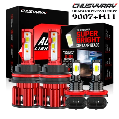 For Chevrolet Equinox 2005 2006 2007 2008 2009 LED Headlight Fog Light Bulbs Kit - Image 1 of 4
