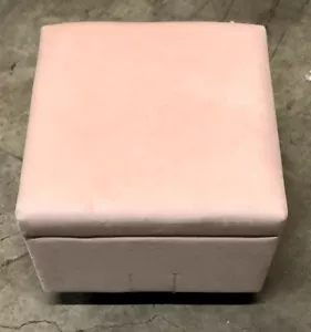 Fabulaxe 16.5 x 16 x 16 in. Square Velvet Storage Ottoman Pink with Gold Legs - Picture 1 of 4