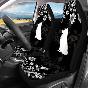 Gray Plants And Wolves Universal Car Seat Cover Protector 3pcs Auto Front Rear - Imagen 1 de 11