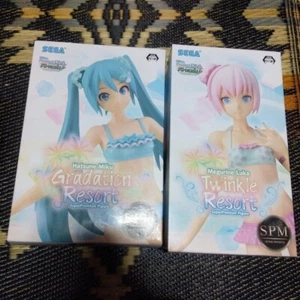 SEGA Hatsune Miku Megurine Luka Super Premium Figure Resort Set of 2 Vocaloid JP - Picture 1 of 8