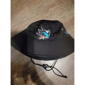 New Era San Jose Sharks Bucket Hat NHL Drawstring Black OSFM - Picture 1 of 6