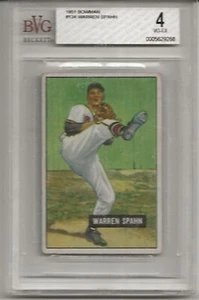 1951 BOWMAN #134 WARREN SPAHN, BVG 4 VG-EX, SET BREAK - HOF, BOSTON BRAVES, L@@K - Picture 1 of 1
