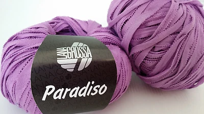 550 g Paradiso Lana Grossa Bändchengarn Fb 002 lila flieder 100 % Baumwolle  - Bild 1 von 2