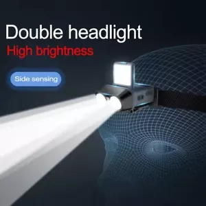 Head-mounted Mini Clip Headlamp Induction Led Light USB Rechargeable Headlight - Picture 1 of 8